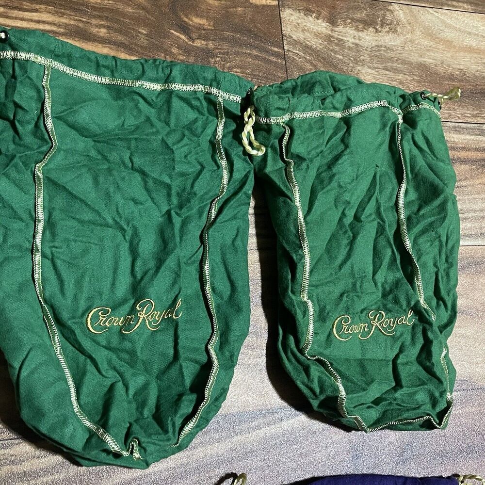 Lot of 50 Crown Royal Purple / Green / Brown Drawstring Bags - Most Large - Picture 9 of 10